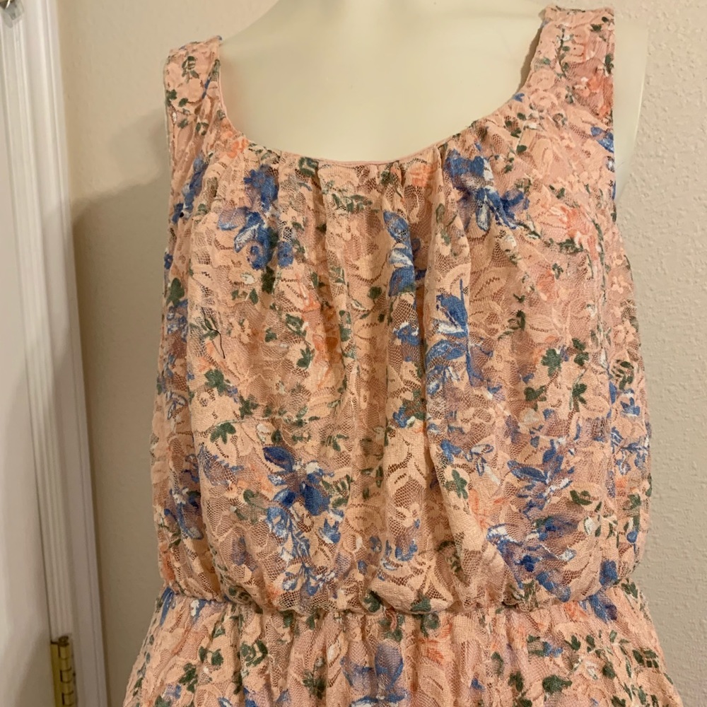 Pink Floral Midi Dress